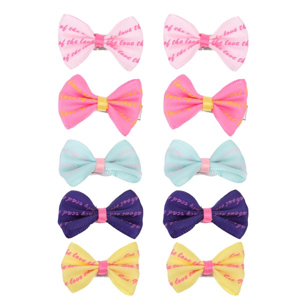 10 horquillas con lazo para mascotas, pinzas para el pelo de colores para perros, accesorios sencillos para el pelo de mascotas