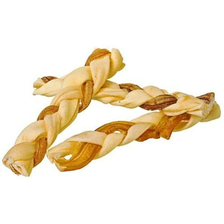 Bully Stick Rawhide Braids for Dogs (250 Pack) - Natural Bulk Dog Dental Treats & Healthy Chew, Beef Best Low Odor Pizzle