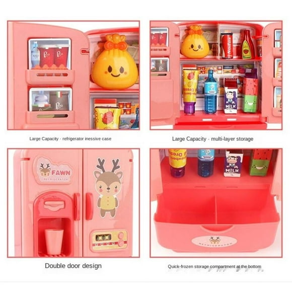 Baohd Simulation Fun Smart Refrigerator Toys Home Small Appliances Play Cartoon Pattern Fridge Toy Party Supplies Gift DIY Craft