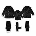 thumbnail image 7 of HNMKIU Matching Family Pajamas Two Piece Long Sleeve Lapel Top and High Waist Pants for Kid Black，Kid_5-6 Years, 7 of 7