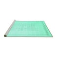 thumbnail image 2 of Ahgly Company Machine Washable Indoor Round Solid Turquoise Blue Modern Area Rugs, 3' Round, 2 of 4