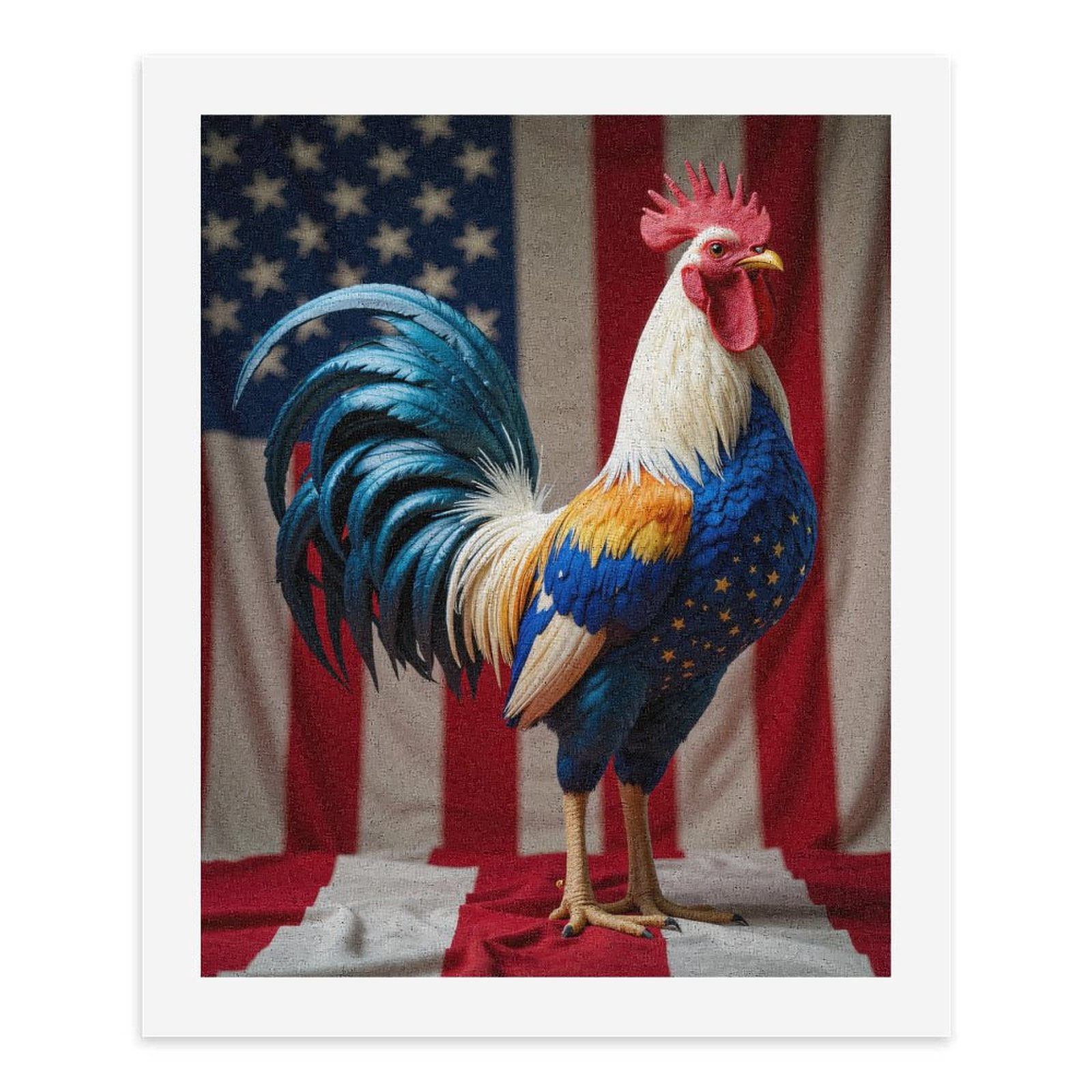 Paint By Numbers Kit for Adults Beginner - DIY Patriotic Rooster Display Canvas Painting Kits for Adults, Frameless Paint By Number for Adults for Home Wall Decor 16x20 Inch