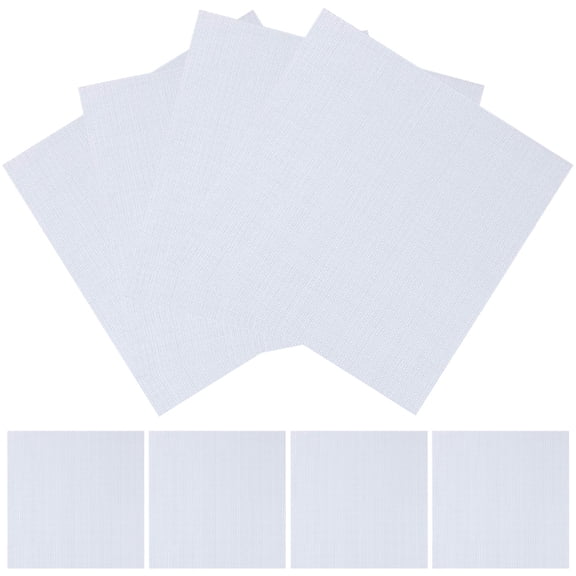 STRANDCHIC 8Pcs Handicraft Enthusiasts Embroidery Cloth Fabric White Polyester Grid Design Giving Embroidery Artists