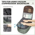thumbnail image 4 of Vacuum Travel Backpack with Pump, Vacuum Seal Compression Backpack for Travel on Airplane, Vacpack Backpack with Vacuum Packing for Women Men Airpack Daypack Fit 17 Inch Laptop Travel Bookbag Green, 4 of 11