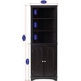 thumbnail image 3 of Spirich Home Tall Corner Cabinet with Two Doors and Three Tier Shelves, Free Standing Corner Storage Cabinet for Bathroom, Kitchen, Living Room or Bedroom, Espresso, 3 of 6