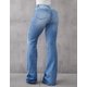 thumbnail image 2 of Jeans para Mujer 90s Vintage Sexy Ripped Mid Waist Bell Bottom#1 Light BlueSmall, 2 of 5