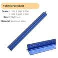 thumbnail image 3 of Yazoeia Metal Scale Ruler, Aluminium Architectural Scale Rule for Cutting for Architects, Draftsman and Students,Blue,15CM CJC912-142711, 3 of 7