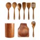 thumbnail image 3 of 9 PCS Wooden Spoons for Cooking, Wooden Utensils for Cooking with Utensils Holder, Teak Wooden Kitch, 3 of 5