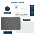 thumbnail image 3 of LIZEVINC Large Stone Bath Mat, Non-Slip Diatomaceous Earth, Super Absorbent Quick Dry Diatomite Shower Mat for Bathroom Floor, Fast Drying Bathroom Mat, 31.5" x 19.6", Deep Gray, 3 of 11