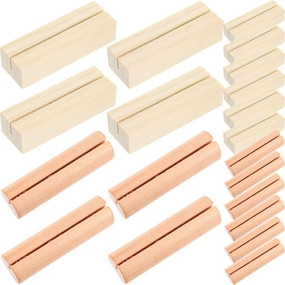 jojofuny Cylinder Photo Stands Wood 20Pcs 7X2.3In