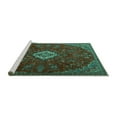 thumbnail image 2 of Ahgly Company Machine Washable Indoor Rectangle Persian Turquoise Blue Traditional Area Rugs, 2' x 3', 2 of 4