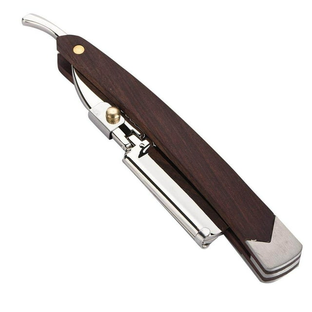 Retro Wood Handle + 10pcs Blade Head Shaving Razor Folding Shaver Male Face Cleansing Care Tool