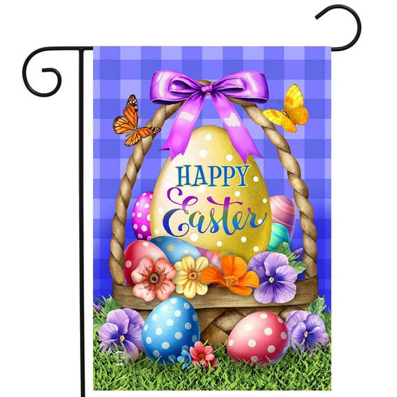 Briarwood Lane Happy Easter Egg Basket Garden Flag