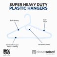100 Pack Plastic Hangers Standard Thick Clothes Hangers With Double Hooks White