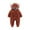 Brown, variant on GYRATEDREAM 0-12 Month Infant Baby Boys Girls Footed Fleece Jumpsuit Newborn Winter Hooded Rompers Snowsuit Thick Warm Coat Pajamas Cute Ear Bodysuits Outwear