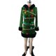 thumbnail image 3 of Vestido verde con capucha y lentejuelas para mujer, con diseño de árbol de Navidad, con cinturón y pompones, para Halloween y carnaval, 3 of 5