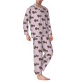 thumbnail image 2 of Bingfone Men's Pajama Set 2 Piece Loungewear PJs, Long Sleeve with Pajama Pants-Dachshund Dog Puppy, 2 of 7