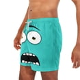 thumbnail image 3 of Board Shorts for Men Funny Face Frint Elastic Waist Swim Trunk Summer Casual Beach Vacation Bathing Suit Breathable Drawstring Stretch Shorts, 3 of 5