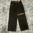 thumbnail image 3 of Men's Denim Jeans - Black, Hip Hop Style, Skateboard Fit, 3 of 10