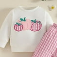 thumbnail image 4 of mgoYE 6-9 Month Girl Clothes Preemie Newborn Baby Girl Clothes Infant Romper Fall Winter Outfits Gifts for Girls Cute Bell Bottoms Pant Sets(Pink,12-18 Months), 4 of 4