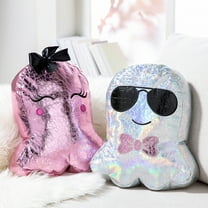 11 3/4" x 13 3/4" Halloween Metallic Polyester Ghost Pillows Set - 2 Piece
