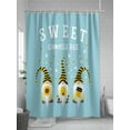 thumbnail image 5 of Sweet Gnomes Shower Curtain, Bee Dwarf Daisy Duck Green Waterproof Shower Curtain Set with 12 Hooks Lightweight Washable Fabric Shower Curtains for Bathroom 60x72 Inches, 5 of 6