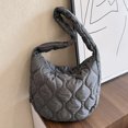 thumbnail image 1 of Bolso de mano para mujer, bolso Hobo hinchado, bolso de viaje informal con cremallera (gris), 1 of 8