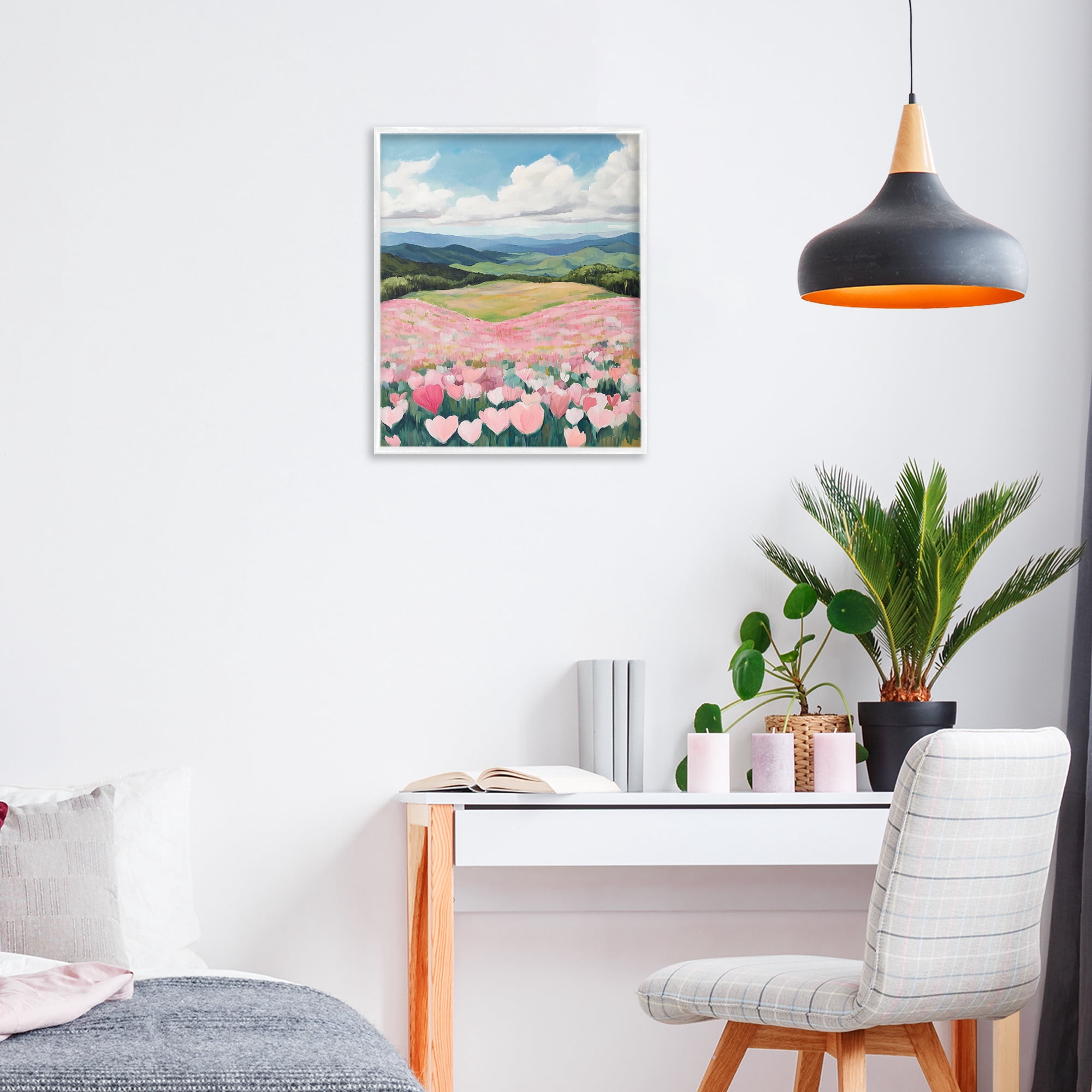 Stupell Industries Blush Pink Poppy Field White Framed Giclee Art, design by The Prints Vibe