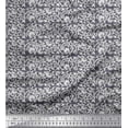 thumbnail image 1 of Soimoi Polyester Crepe Fabric Leaves & Floral Block Printed Fabric 1 Yard 52 Inch Wide, 1 of 3