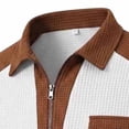 thumbnail image 4 of Ohufall Men's Tee Turndown Collar Zipper Pocket Color Block Tees Breathable Comfort Fashion Casual T Shirts, 4 of 7