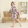 thumbnail image 4 of FORMRS Niños Bathrobe Unisex Hooded Robe Soft Plush Pajamas Sleepwear, Size 2-3T, Pink Kiwi, 4 of 7