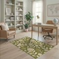 thumbnail image 2 of ODIKA 4'x6' Olive Green Cream Retro Daisy Design Washable Area Rug 70s Inspired Floral Pattern with Modern Twist Stain Resistant, Low Pile, Easy Care for Dorm Room, Small Living, 2 of 7