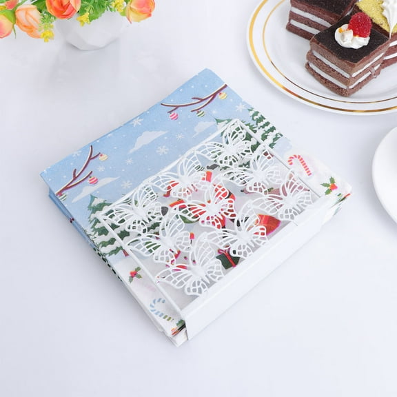 Soimiss Hand Towel Dispenser Tissue Holder Modern Metal Daily Use Transparent 1Set