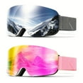 thumbnail image 2 of [2 Pack] Valentine's Day Gift Adult Cool Ski Goggles Anti-fog and Windproof OTG Oversized Double Layer PC Lens Skiing Skating Suitable for St. Patrick's Day Mardi Gras Easter New Year's Day, 2 of 8
