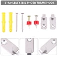 thumbnail image 2 of Miangastore Frame Hook Picture Frame Hook Kit Silver Stainless Steel 4 Sets 3X1.2In, 2 of 8