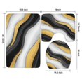 thumbnail image 3 of Black White Gold Wave Marble Pattern Bathroom Rugs Sets 3 Piece,Toilet Cover Set,Absorbent Non Slip Bathroom Mats Sets with U-Shaped Contour Rug Toilet Rug Set, 3 of 5