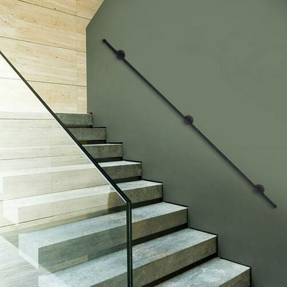 2M Handrail For Steps Stair Railing Hand Rail Kit Wall-mounted For Indoor Home