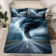 thumbnail image 2 of Homewish Natural Disaster Tornado Full Size Sheets 4-Piece for Boys Girls,Abstract Lightning Breathable Bed Sheets,Black Grey Lightweight Sheet Sets,Luxury Bedroom Decor, 2 of 7