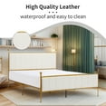 thumbnail image 3 of BIKOZI Full Bed Frame with Headboard, Upholstered Platform Metal Beds Frame, Easy Assembly, Noise-Free, Gold/Beige, 3 of 8