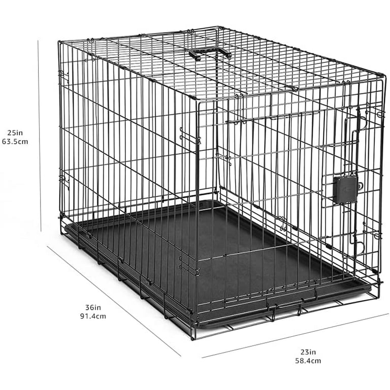 Amazonbasics single door & double door folding on sale metal dog crate