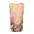 thumbnail image 4 of Camiseta con estampado de chaleco sin mangas con cuello cuadrado plisado para mujer jengibre/2XL, 4 of 5