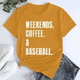 thumbnail image 1 of Séductiva T-Shirt à Manches Courtes pour Femmes jusqu'à 50 % de Réduction T-Shirt Imprimé Baseball Café Weekends Coton Col Rond Manches Courtes Décontracté, 1 of 4