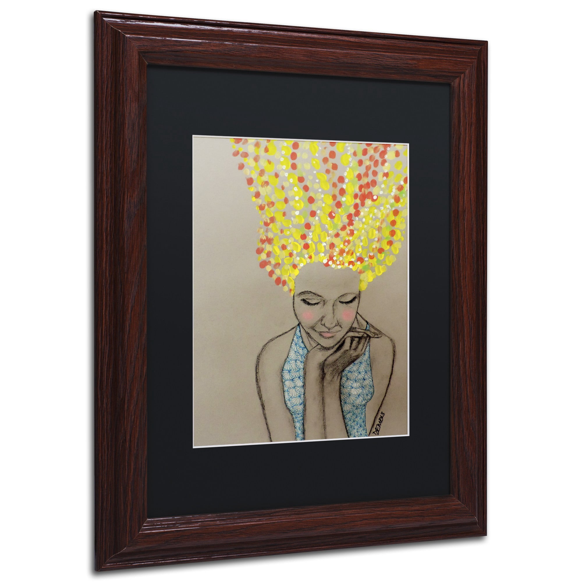 Sylvie Demers 'Miss Sunshine' Black Matted Framed Art