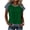 Dark Green, variant on Womens Waffle Knit Tshirt Tops Patchwork Denim Tees Pullovers Short Sleeve Splicing Blouses Spring Summer Fashion (White, L)