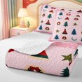 thumbnail image 4 of Manfei Winter Holiday Quilt King,Vintage Xmas Rustic Christmas King Coverlet Set,3pcs,1 Bedspread and 2 Pillowcases, 4 of 7