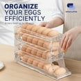 thumbnail image 3 of CAILDANL 4 Tiers Egg Holder for Fridge with 30 Egg Capacity - 2 Pack Auto Rolling Egg Storage Organizer for Refrigerator, Space Saving Egg Tray in Kitchen (Clear), 3 of 7