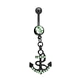 thumbnail image 5 of 14G Surgical Steel Dangling Anchor Belly Button Ring for Women Dangle CZ Barbell Navel Rings Belly Piercing Jewelry, 5 of 6