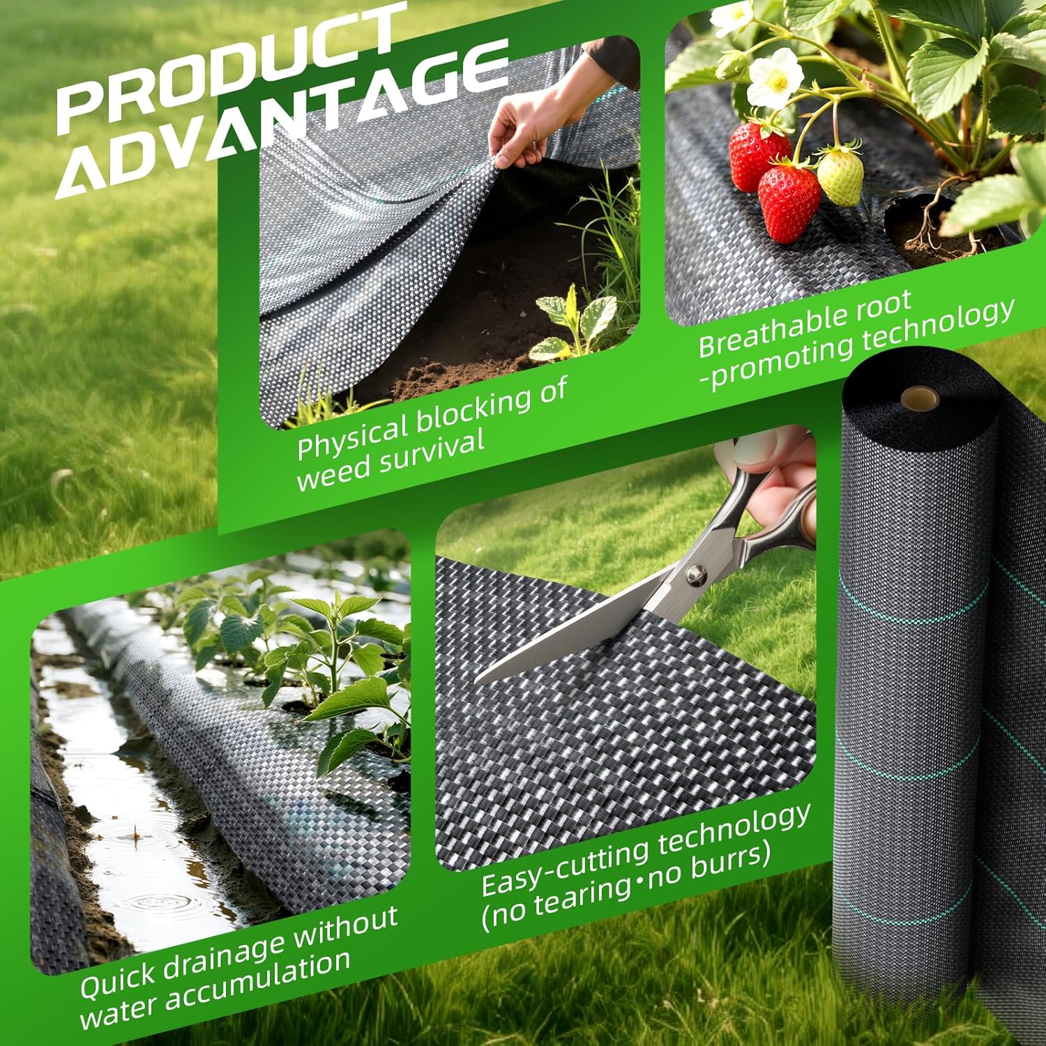 Land Guard 6ft x 200ft Weed Barrier Fabric Heavy Dusty, Ground Cover, Weed Mat, Woven Landscape Fabric for Garden, Lawn and Outdoor Project