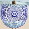 thumbnail image 2 of serony Fader Color Round Tippet Tablecloth Summer Beach Towel Round Yoga Mat, 2 of 7