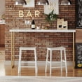 thumbnail image 4 of Bar Stools, Set of 2 Bar Chairs, 23.6 Inch Saddle Stools, Kitchen Counter Seat with Footrests, Industrial Barstools for Dining Room, Kitchen, Counter, Bar, White WW02MD01, 4 of 19